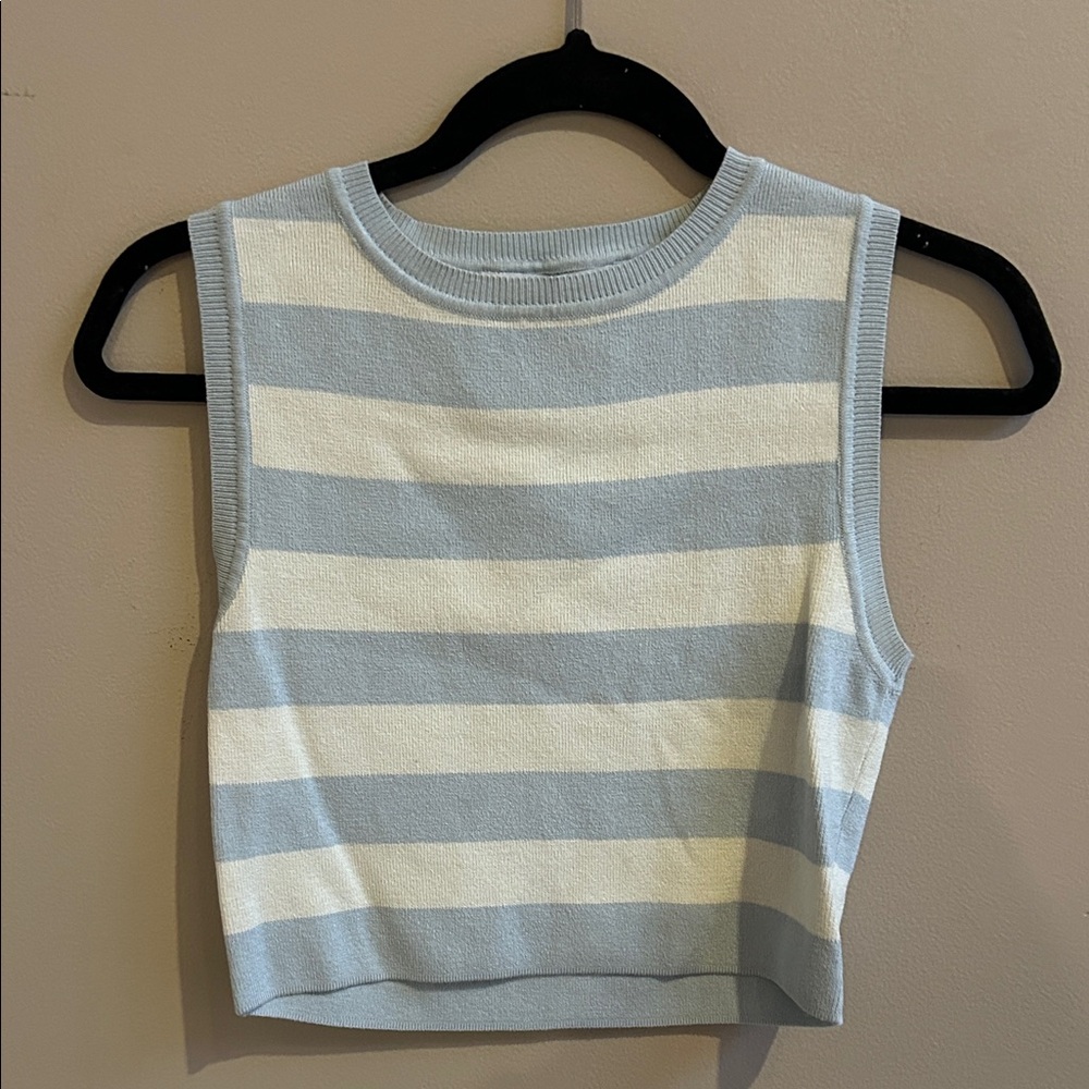 Zara Cropped Knit Top Sleeveless Sweater Size Large